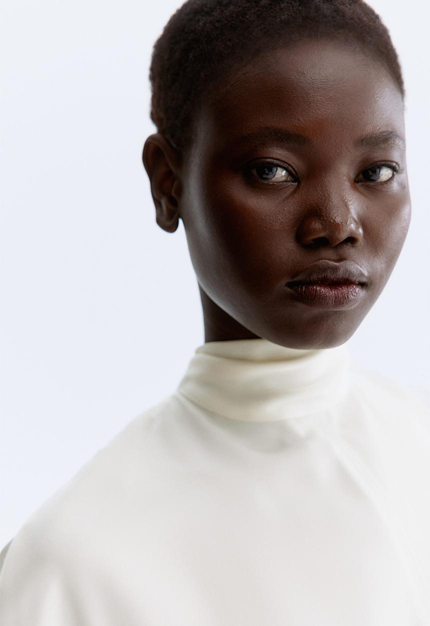H&M - Scarf-collar blouse - white