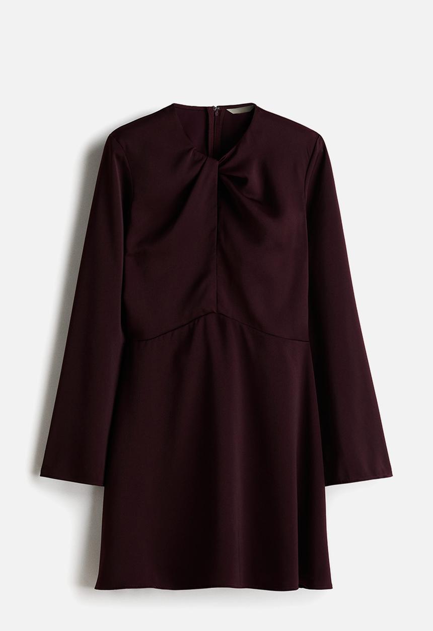 H&M - Twist-detail dress - burgundy