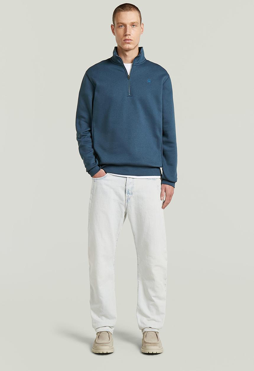 G-STAR - Premium Core Half Zip R Sw Long Sleeve - Rank Blue