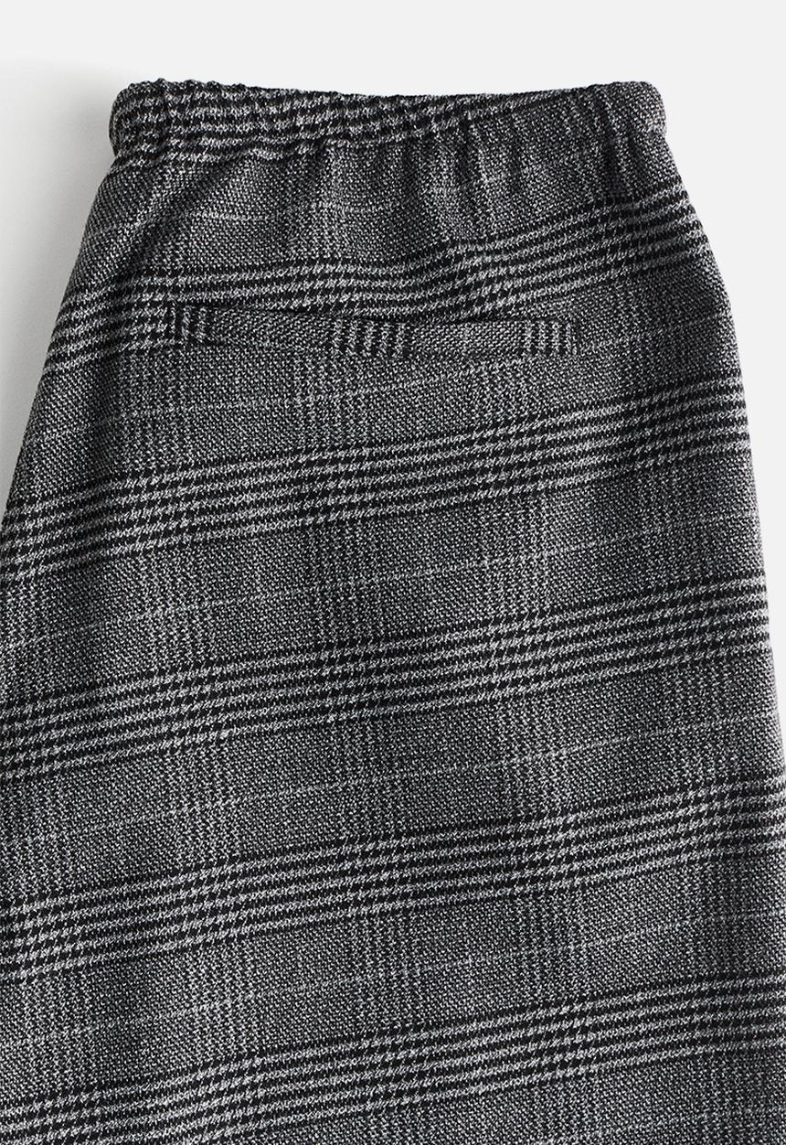 H&M - Drawstring trousers - dark grey/checked
