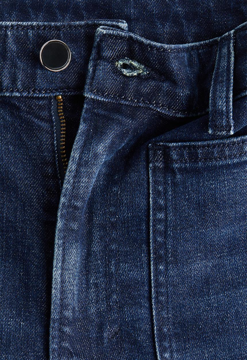 H&M - Wide high jeans - washed denim blue