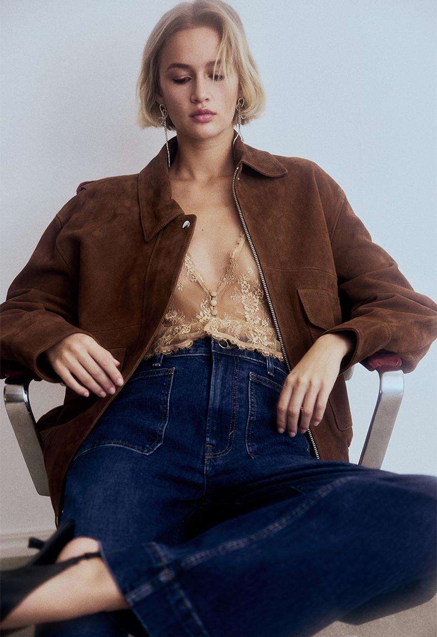 H&M - Wide high jeans - denim blue