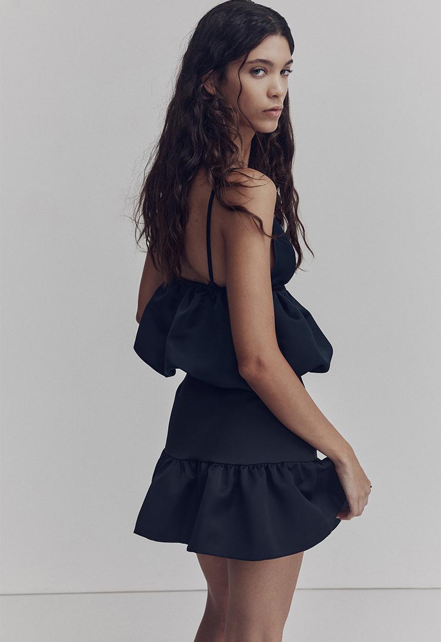 H&M - Bubble-hem strappy top - black