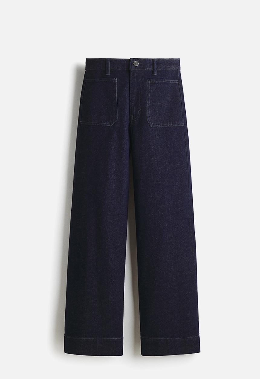 H&M - Wide high jeans - dark denim blue
