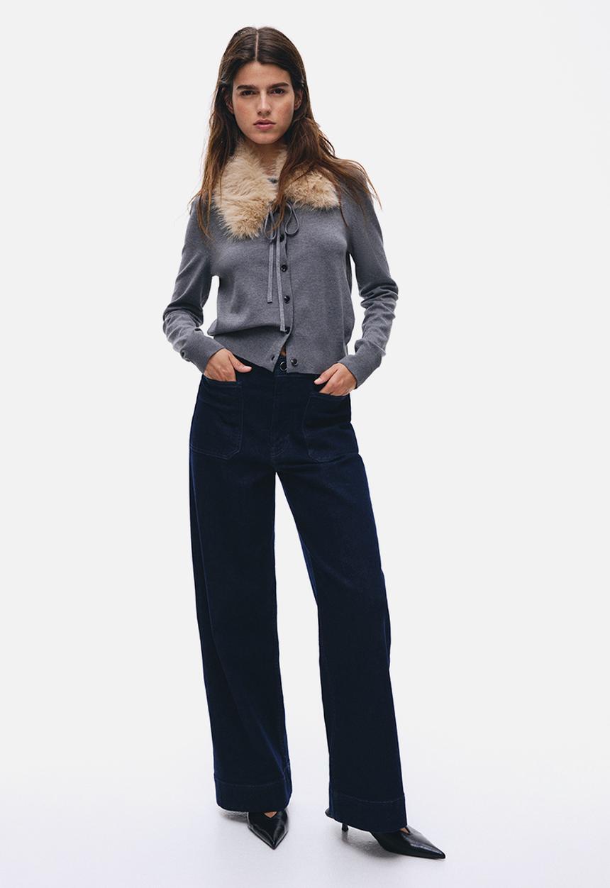 H&M - Wide high jeans - dark denim blue