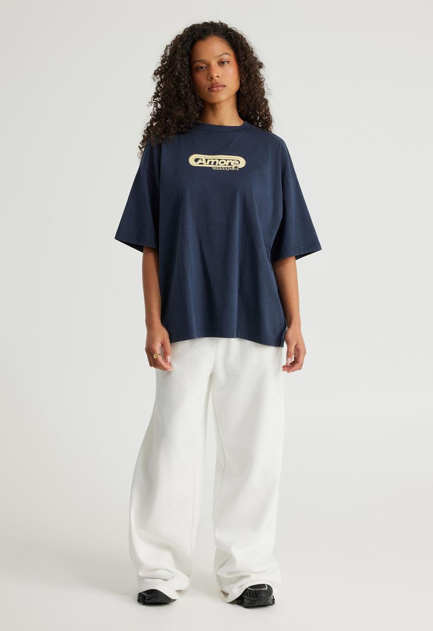 Factorie - Oversized Graphic Tee - Washed Navy Blazer/Amore Star