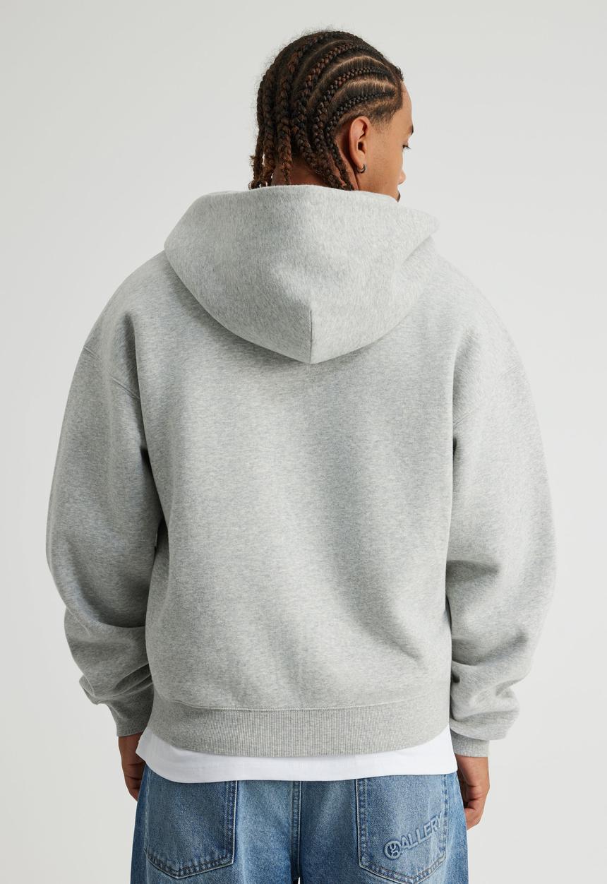 Factorie - Authentics Oversized Zip Thru Hoodie - Grey Marle