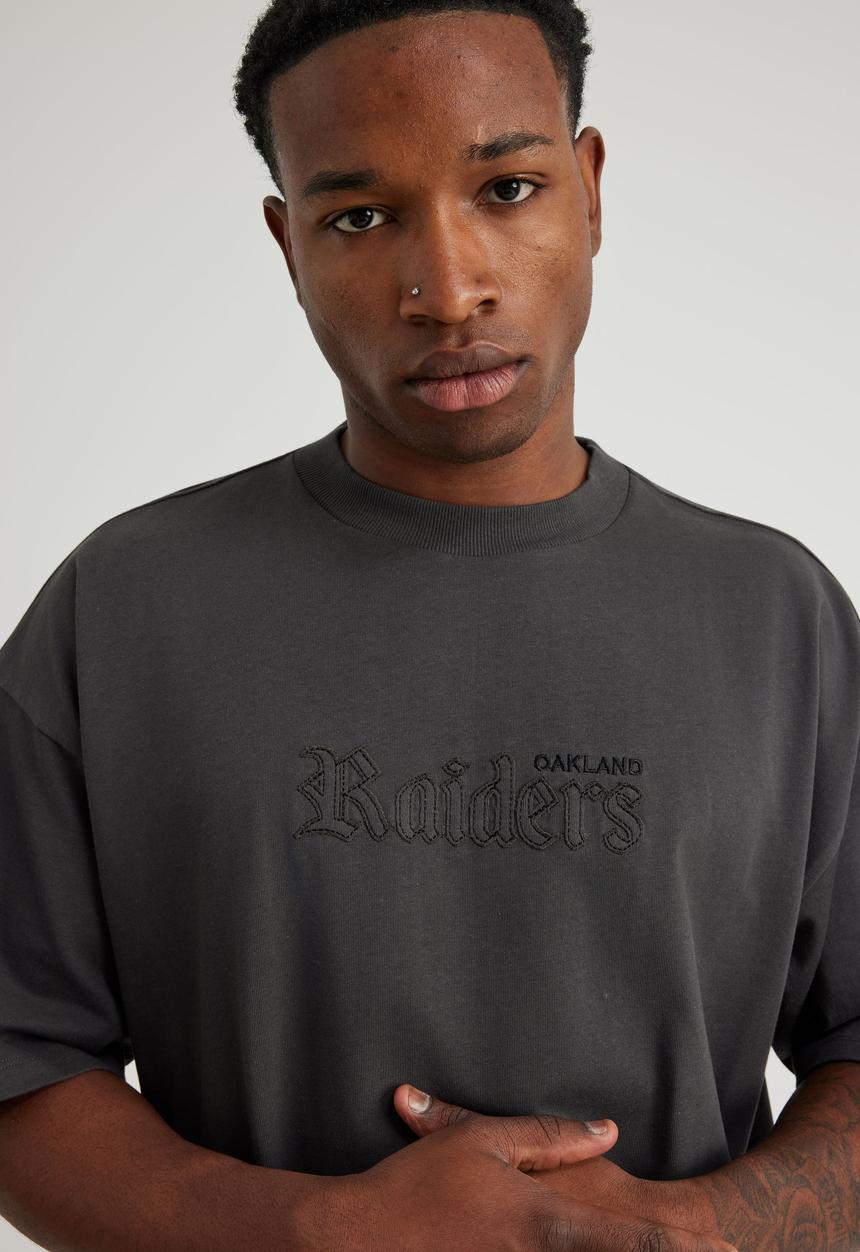 Factorie - Box Fit Nfl T-shirt - Lcn Nfl Slate/Raiders Gothic