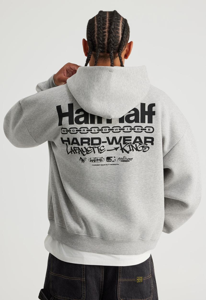 Factorie - Half Half Hoodie - Hh Grey Marle/Hardware