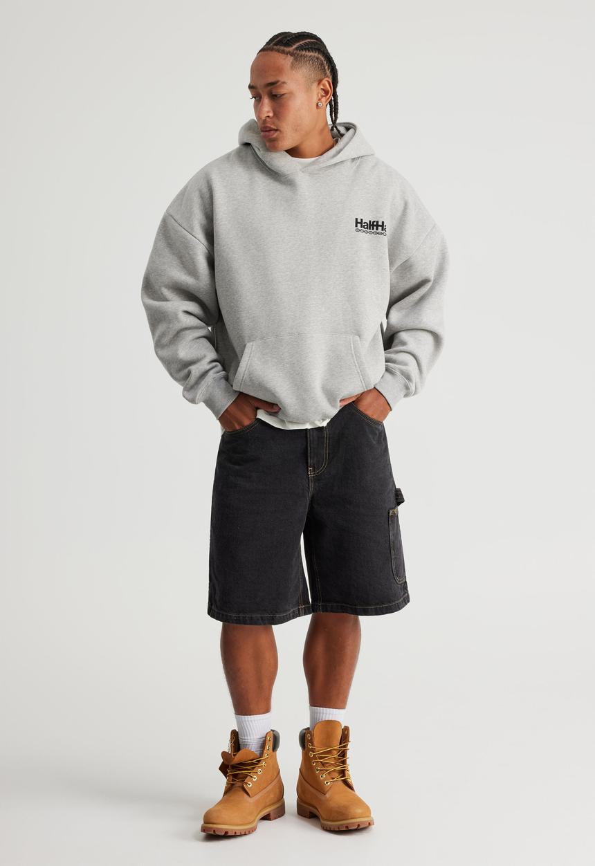 Factorie - Half Half Hoodie - Hh Grey Marle/Hardware