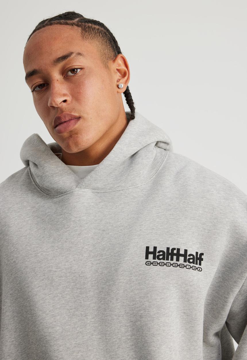 Factorie - Half Half Hoodie - Hh Grey Marle/Hardware