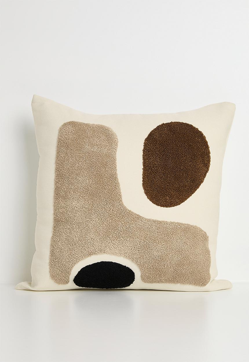 Pop Candy - Textured abstract design cushion cover - burnished cream/multi
