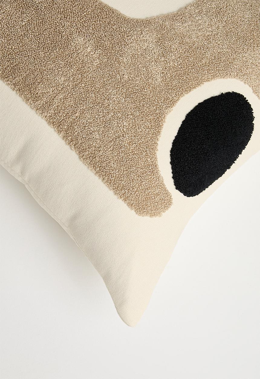 Pop Candy - Textured abstract design cushion cover - burnished cream/multi