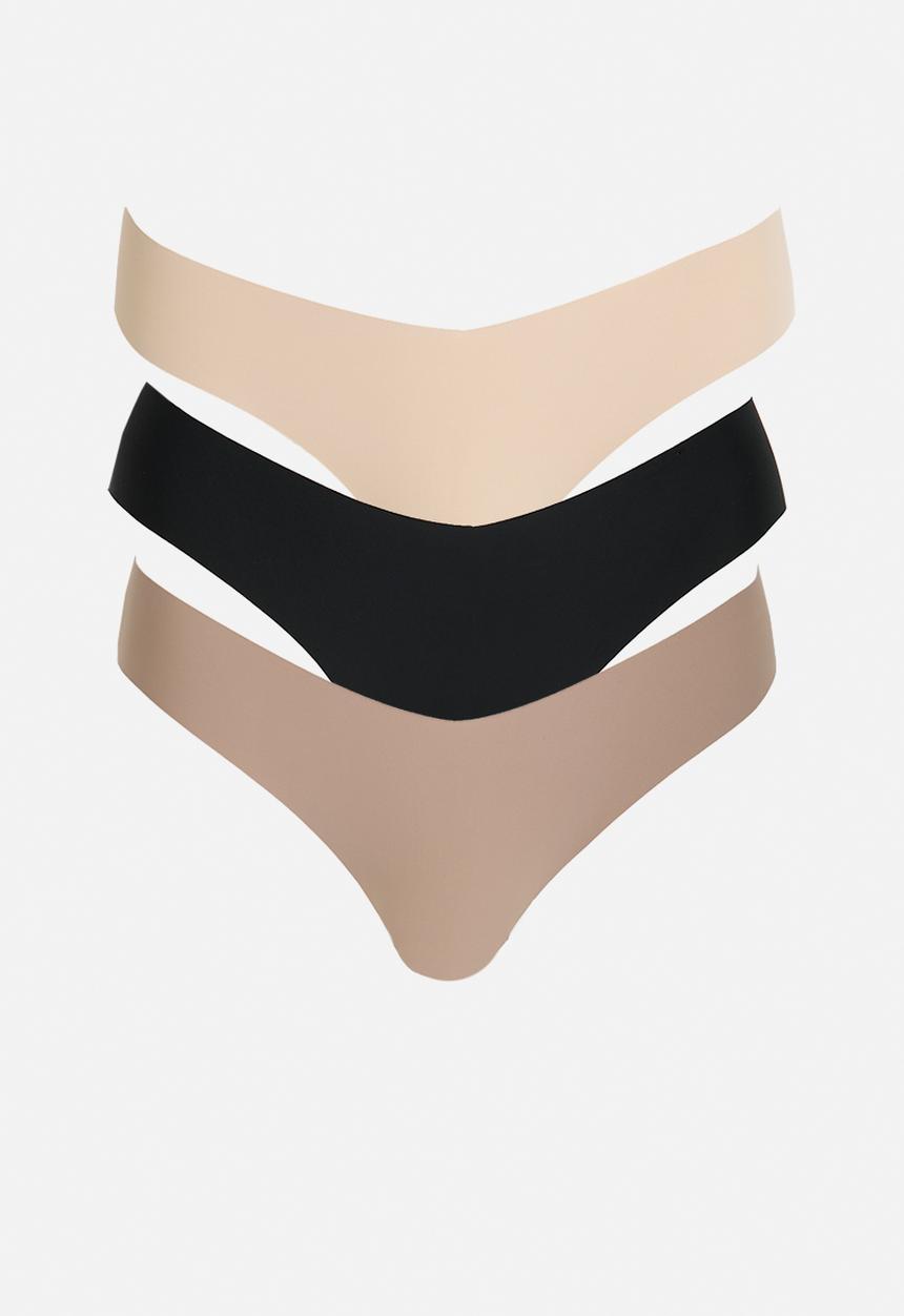 Cotton On - The Invisible G String Brief 3 Pack - Black/Frappe/Maple Sugar