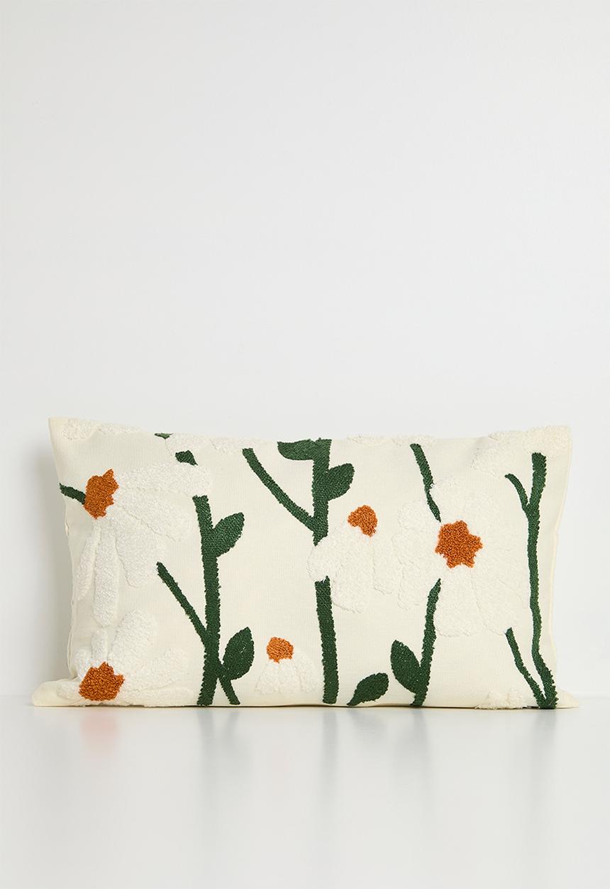 Pop Candy - Floral towelling cushion - cream