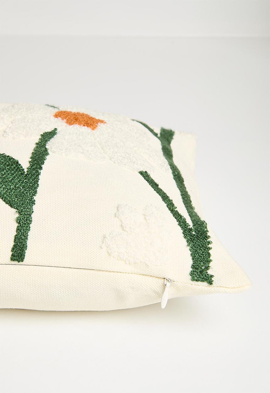 Pop Candy - Floral towelling cushion - cream