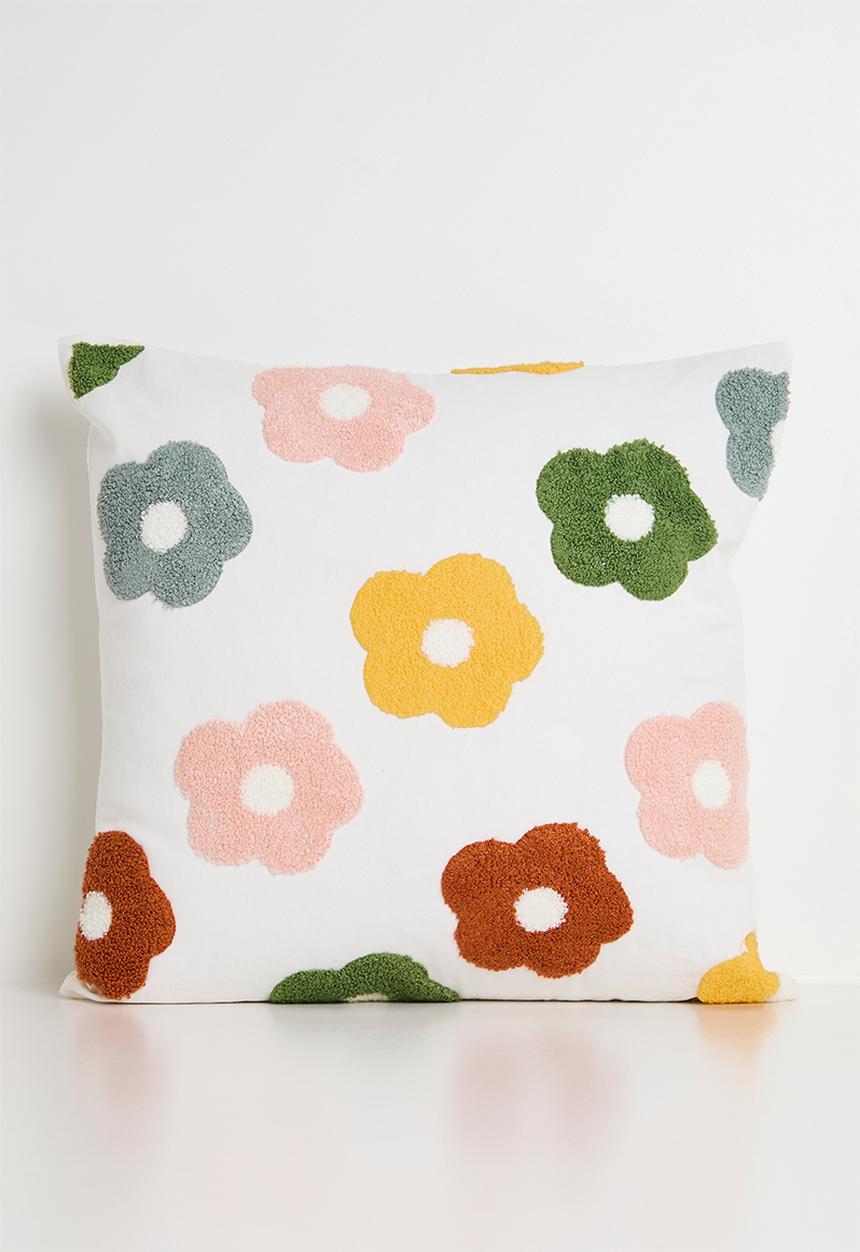 Pop Candy - Floral all-over cushion cover - white