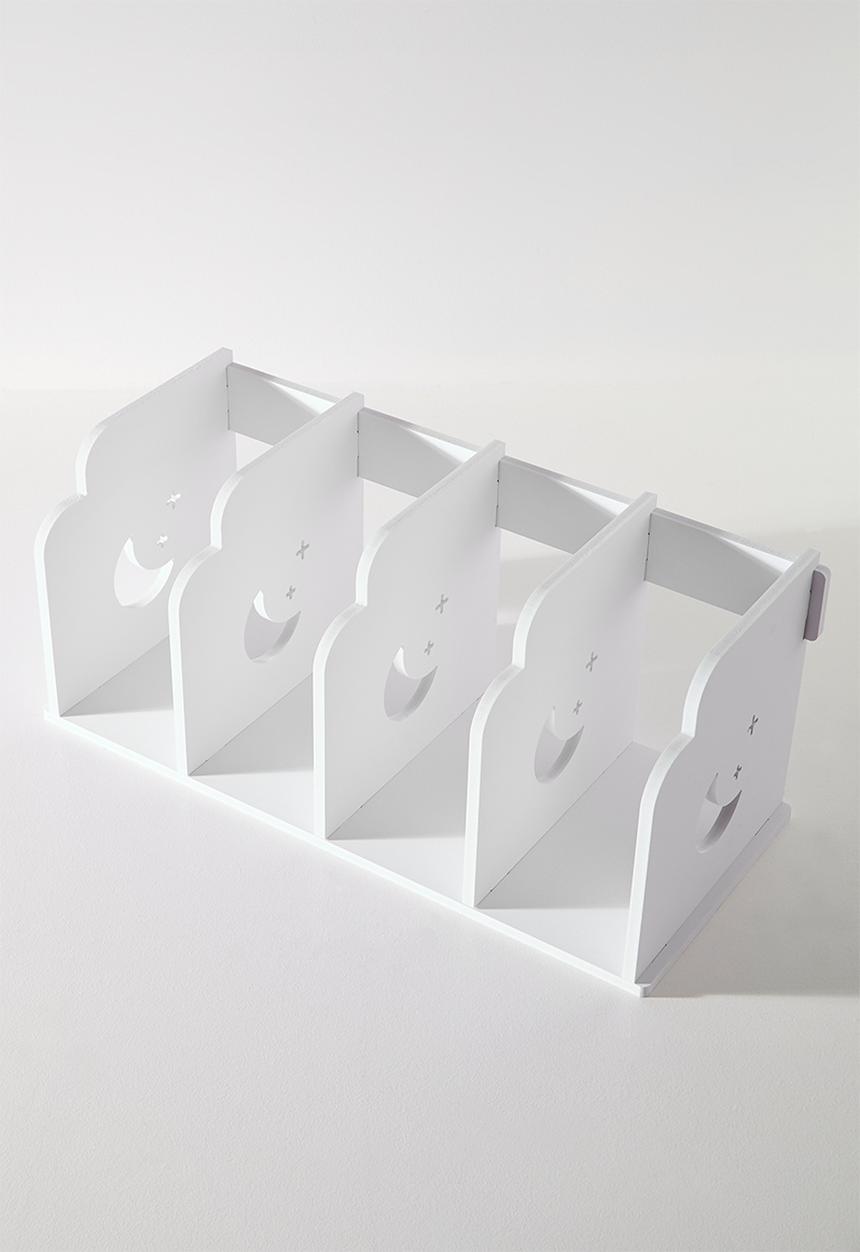 Pop Candy - Moon carved book shelf - white