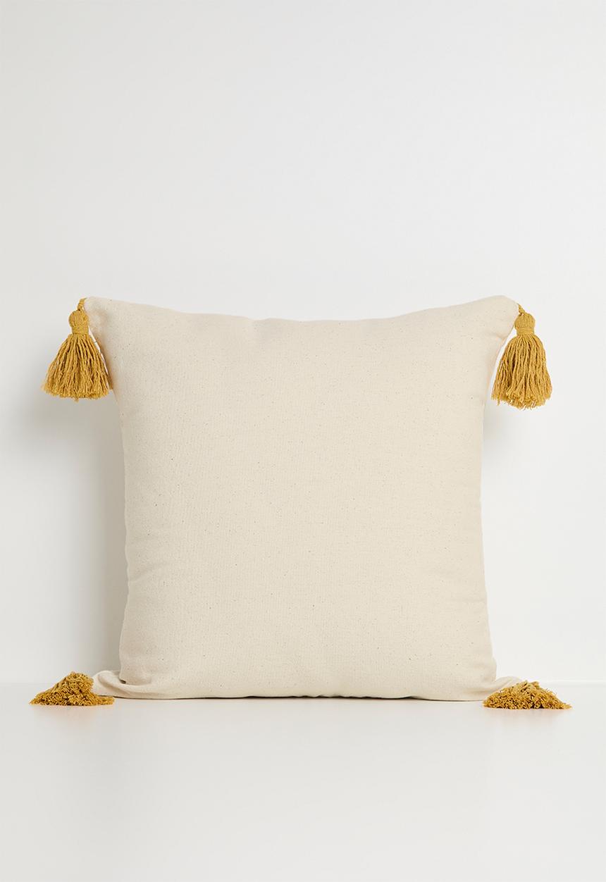 Pop Candy - Tufted sun placement cushion cover - off white/mustard