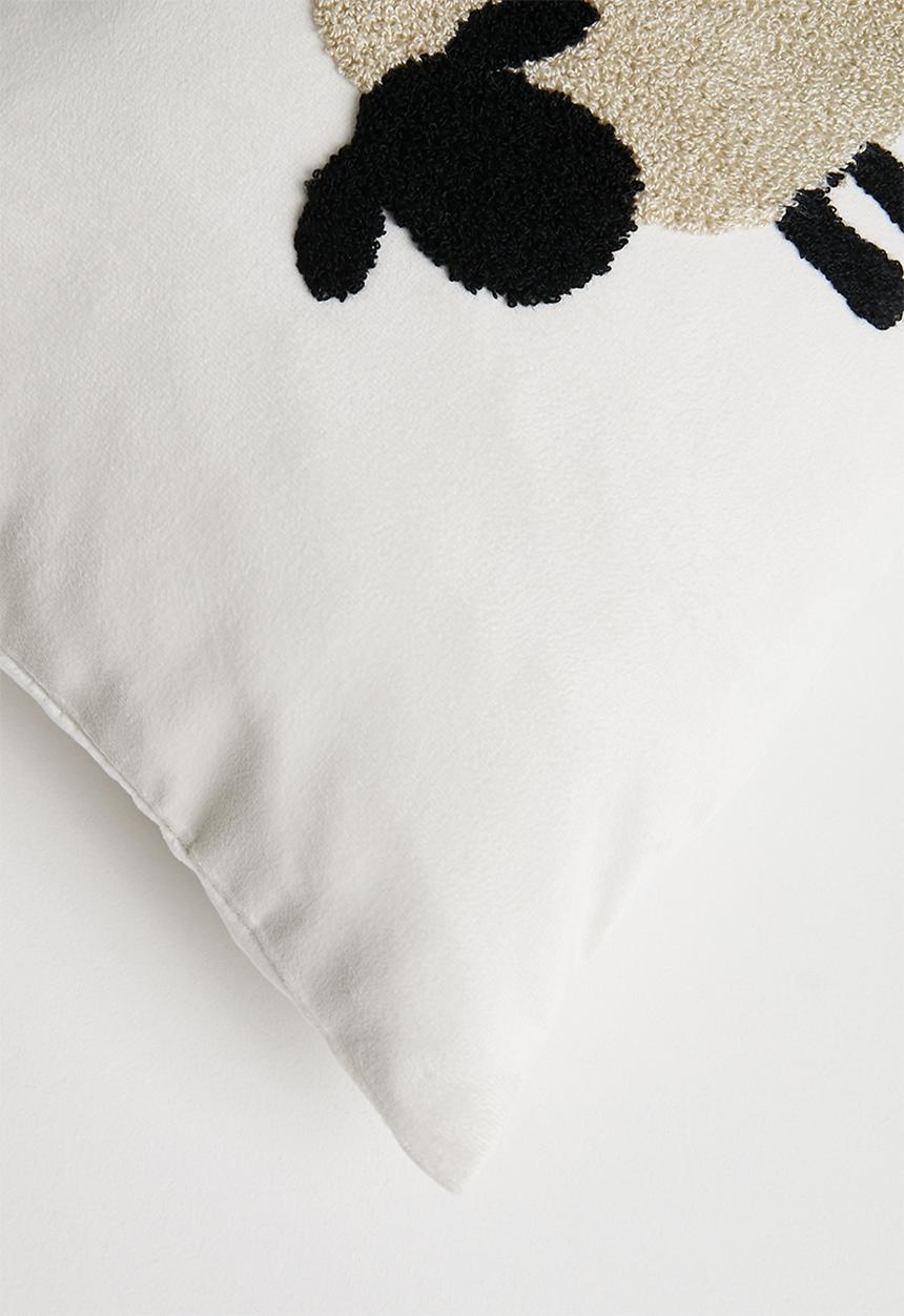 Pop Candy - Textured sheep placement cushion cover - off white
