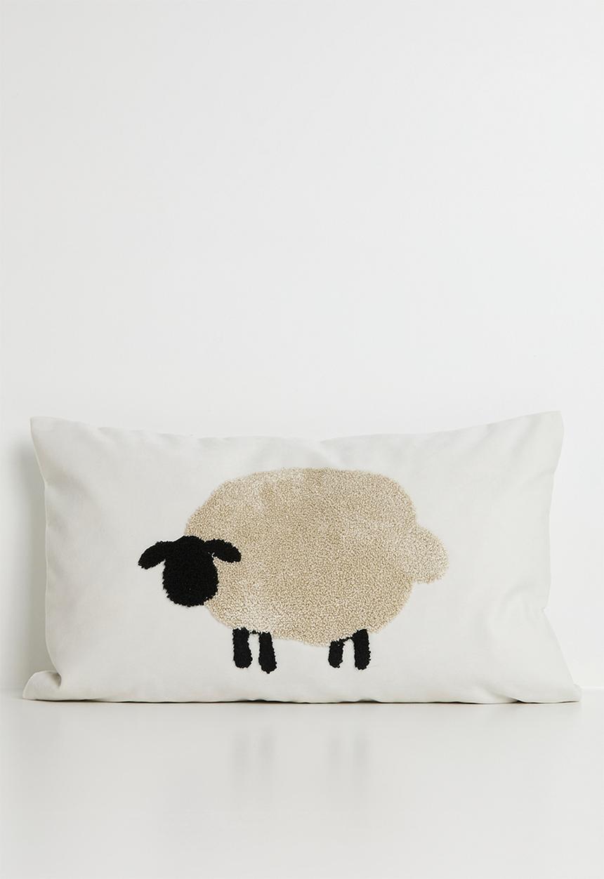Pop Candy - Textured sheep placement cushion cover - off white