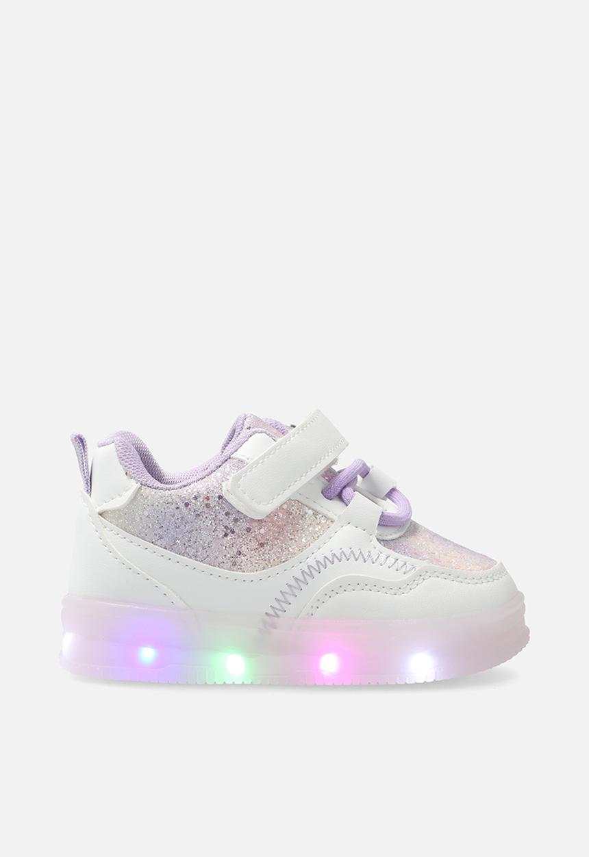 Pop Candy - Light-up sneakers with adjustable fasteners - lilac/white