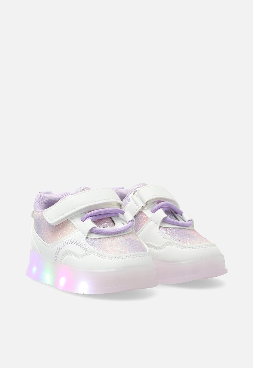 Pop Candy - Light-up sneakers with adjustable fasteners - lilac/white