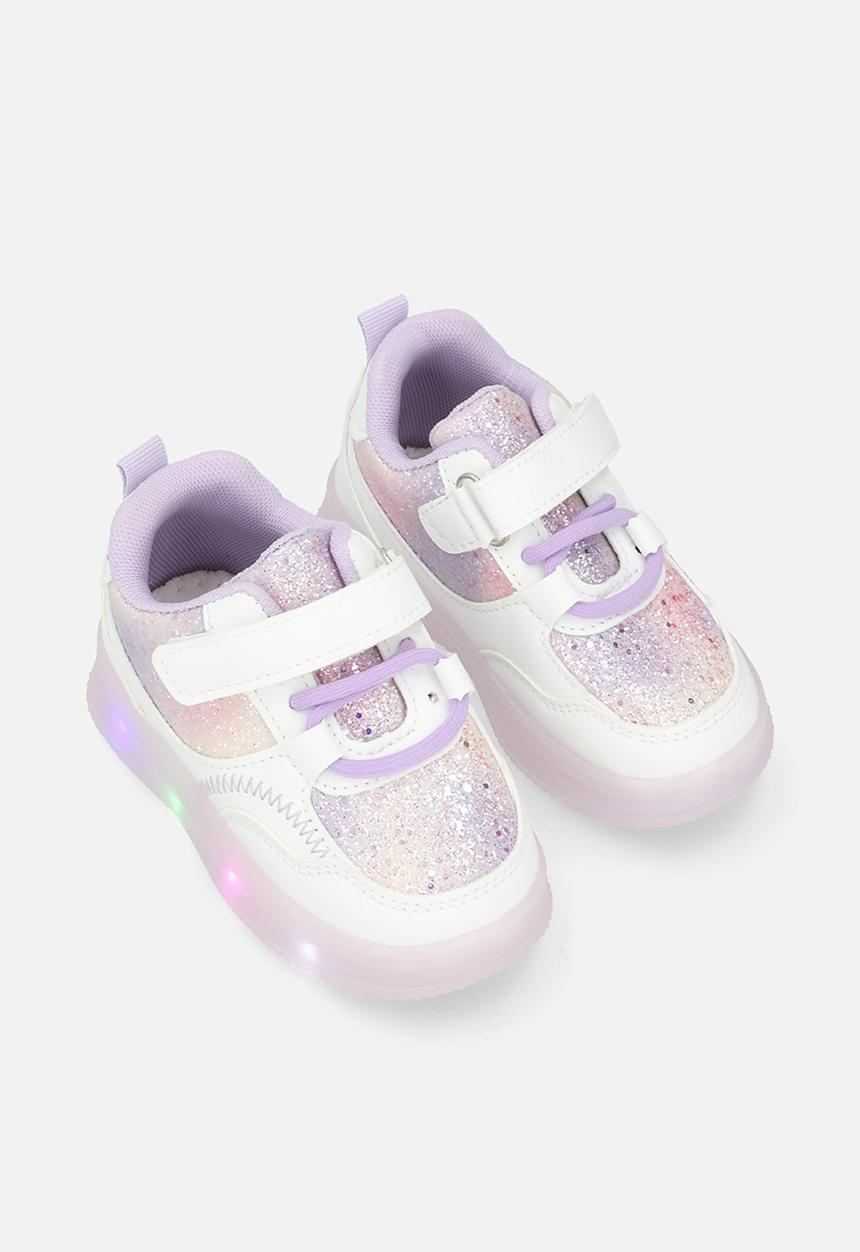 Pop Candy - Light-up sneakers with adjustable fasteners - lilac/white