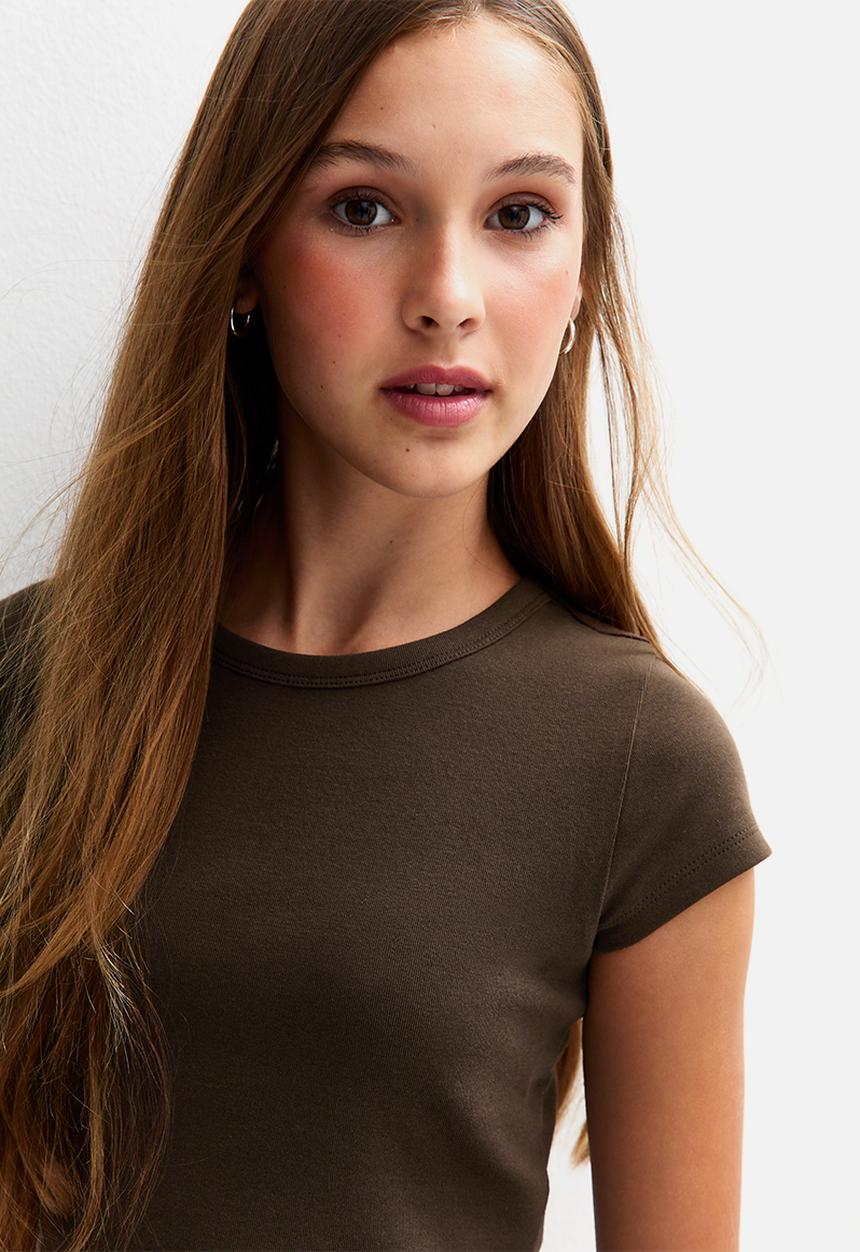 New Look - Cap slv baby tee - dark brown