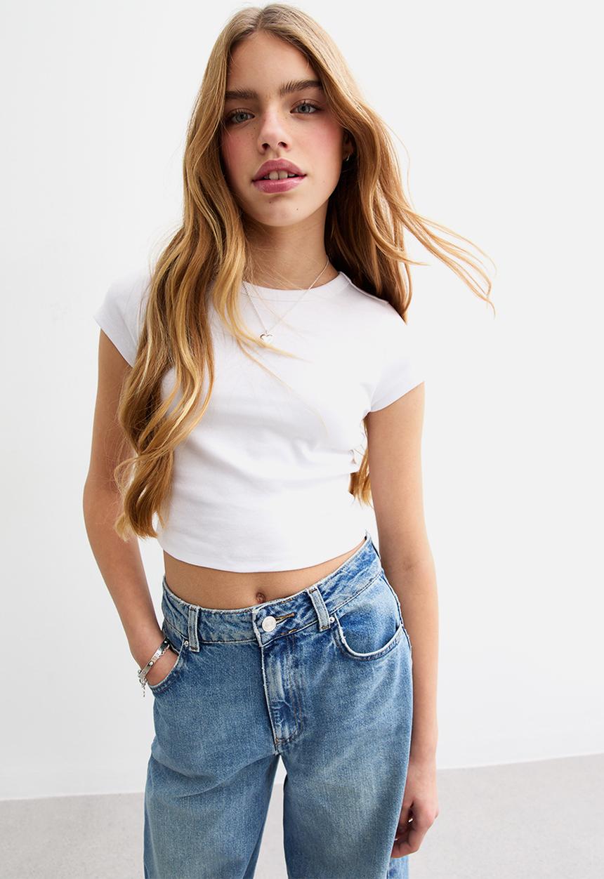 New Look - Cap slv baby tee - white