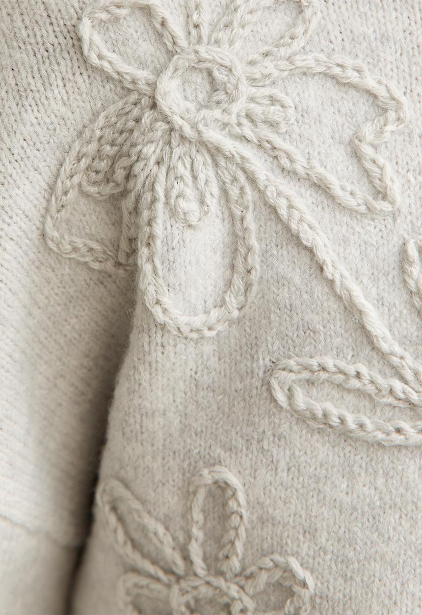 New Look - Floral chan jumper - grey