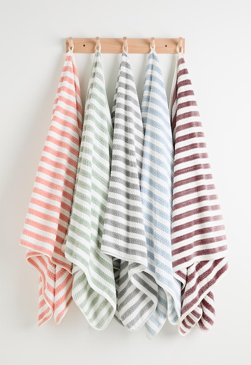 Pop Candy - Striped towel - grey