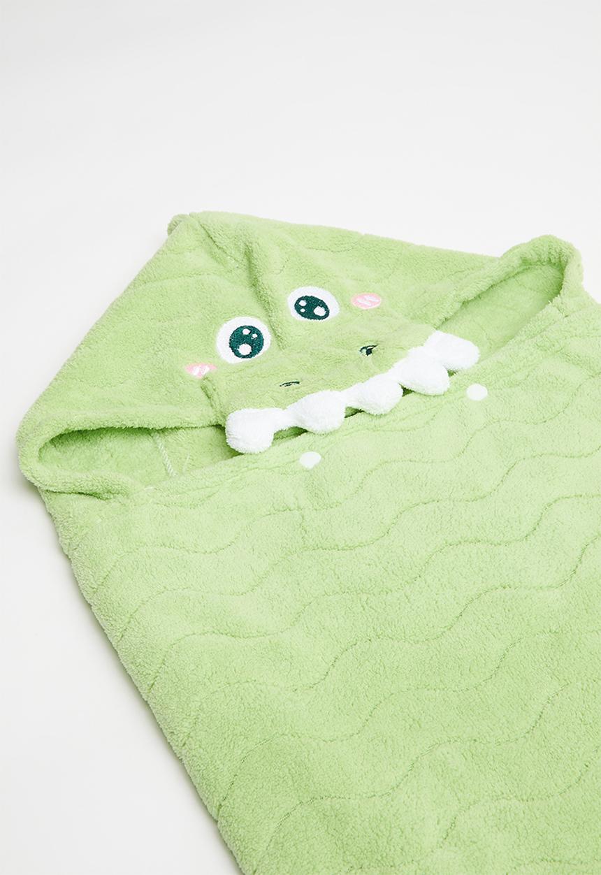Pop Candy - Dino hooded towel - light green
