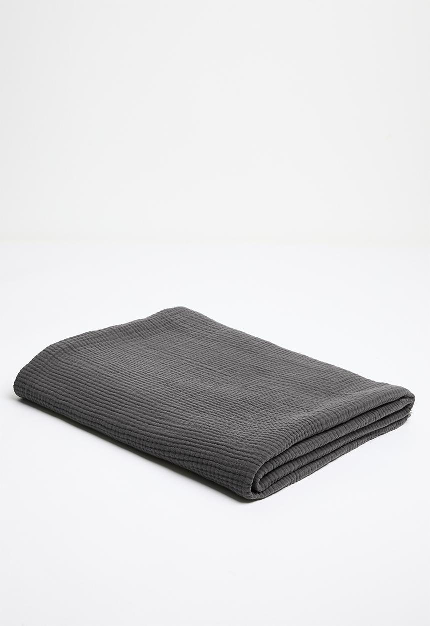 Pop Candy - Muslin throw - dark charcoal