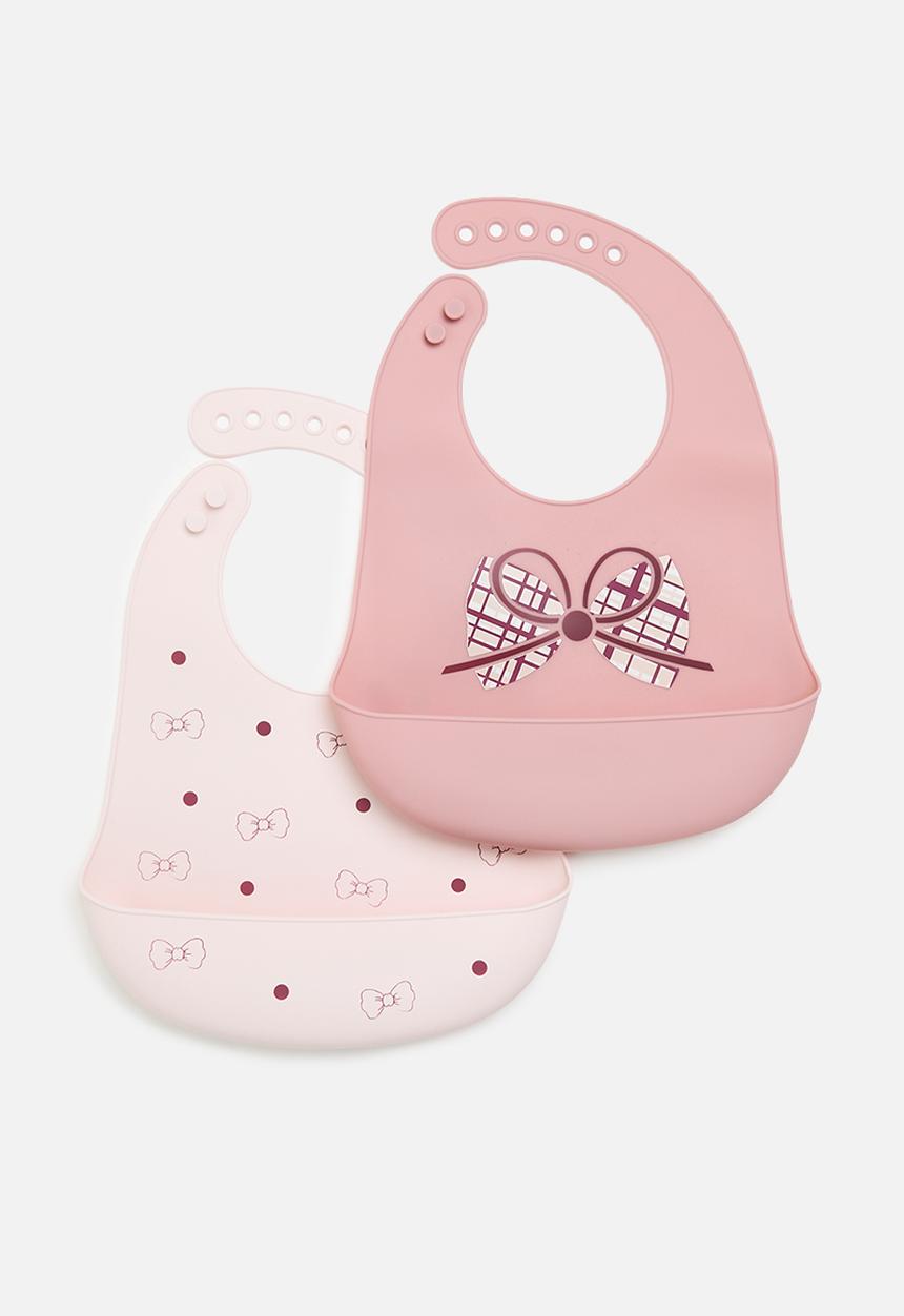 Pop Candy - 2 pack silicone bibs - pink/multi