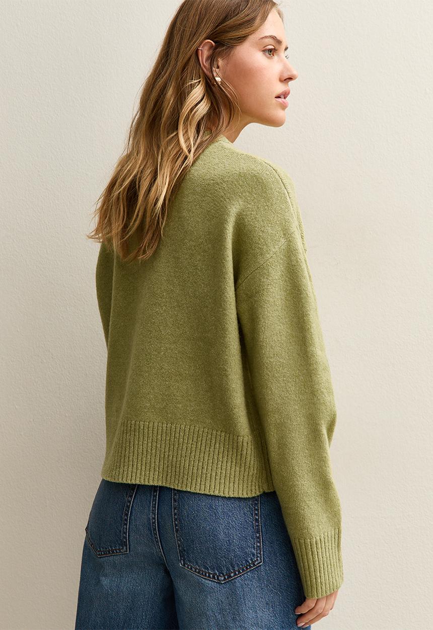 New Look - Floral chan jumper - green
