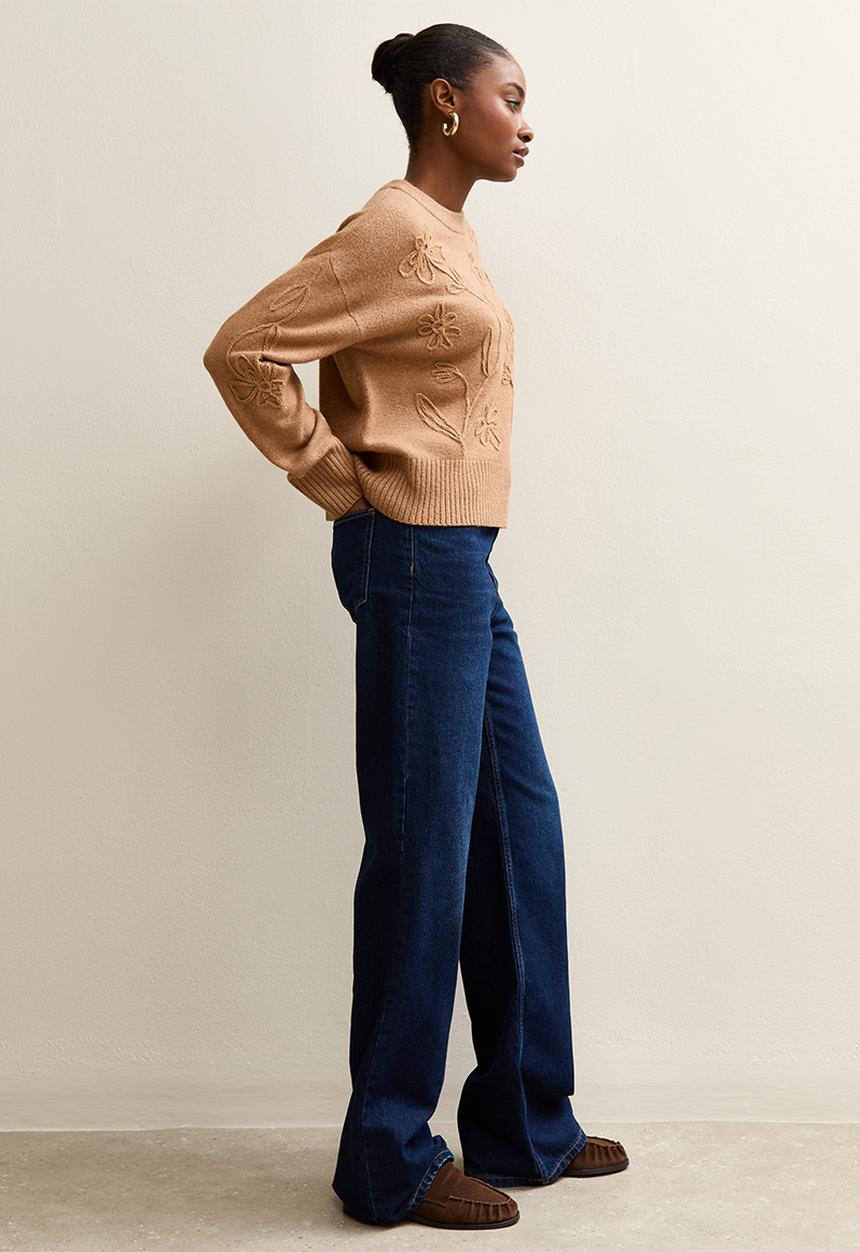 New Look - Floral chan jumper - camel