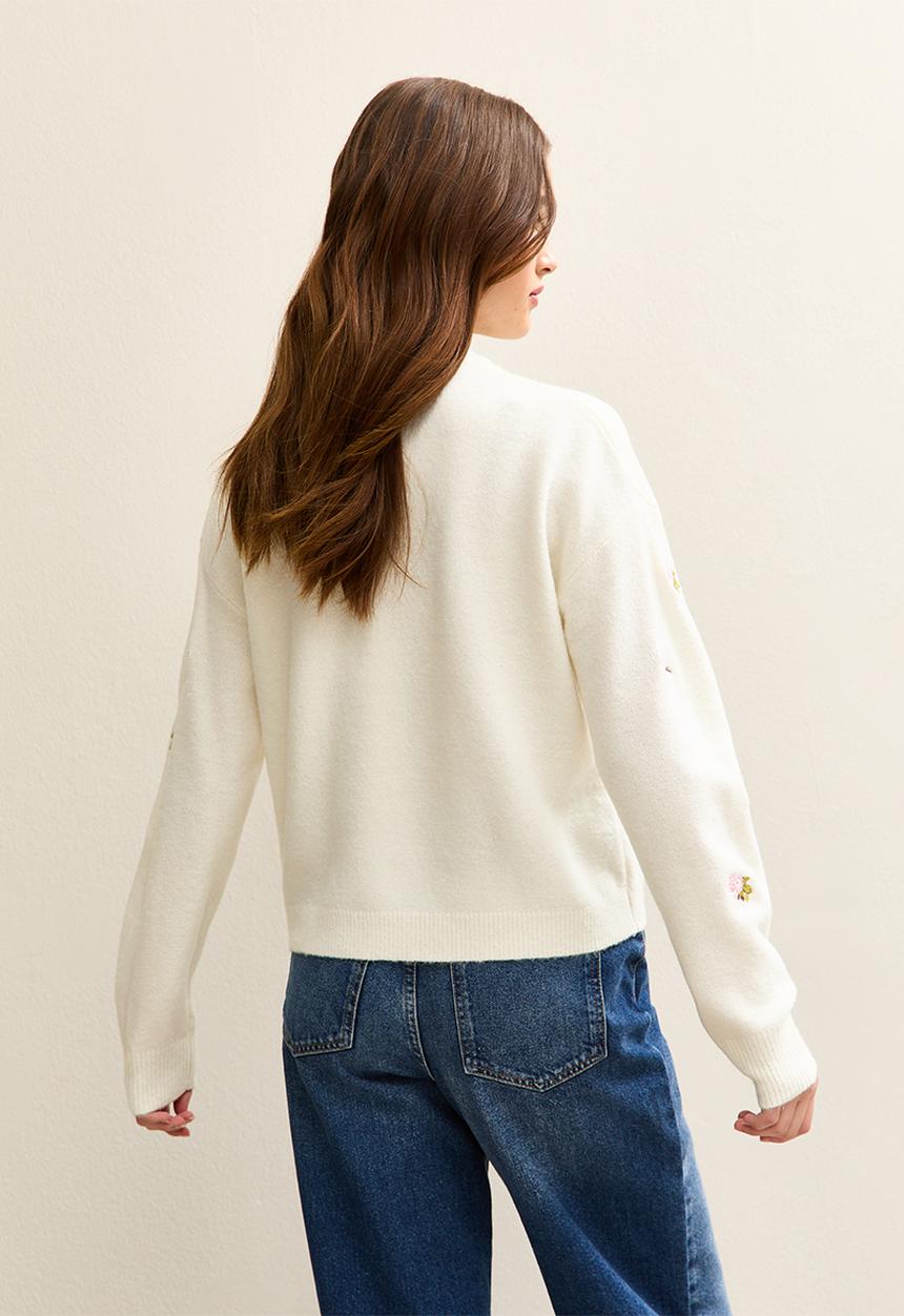 New Look - Embroidery jumper - cream