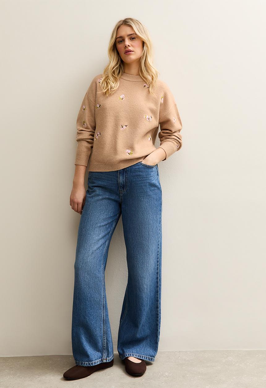 New Look - Embroidery jumper - camel