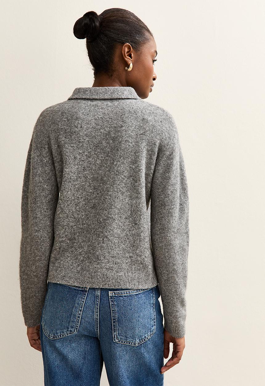 New Look - Henley polo - mid grey