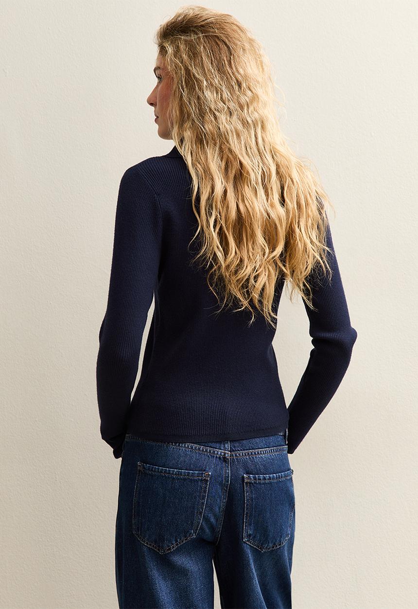 Mock shell collar henly - navy