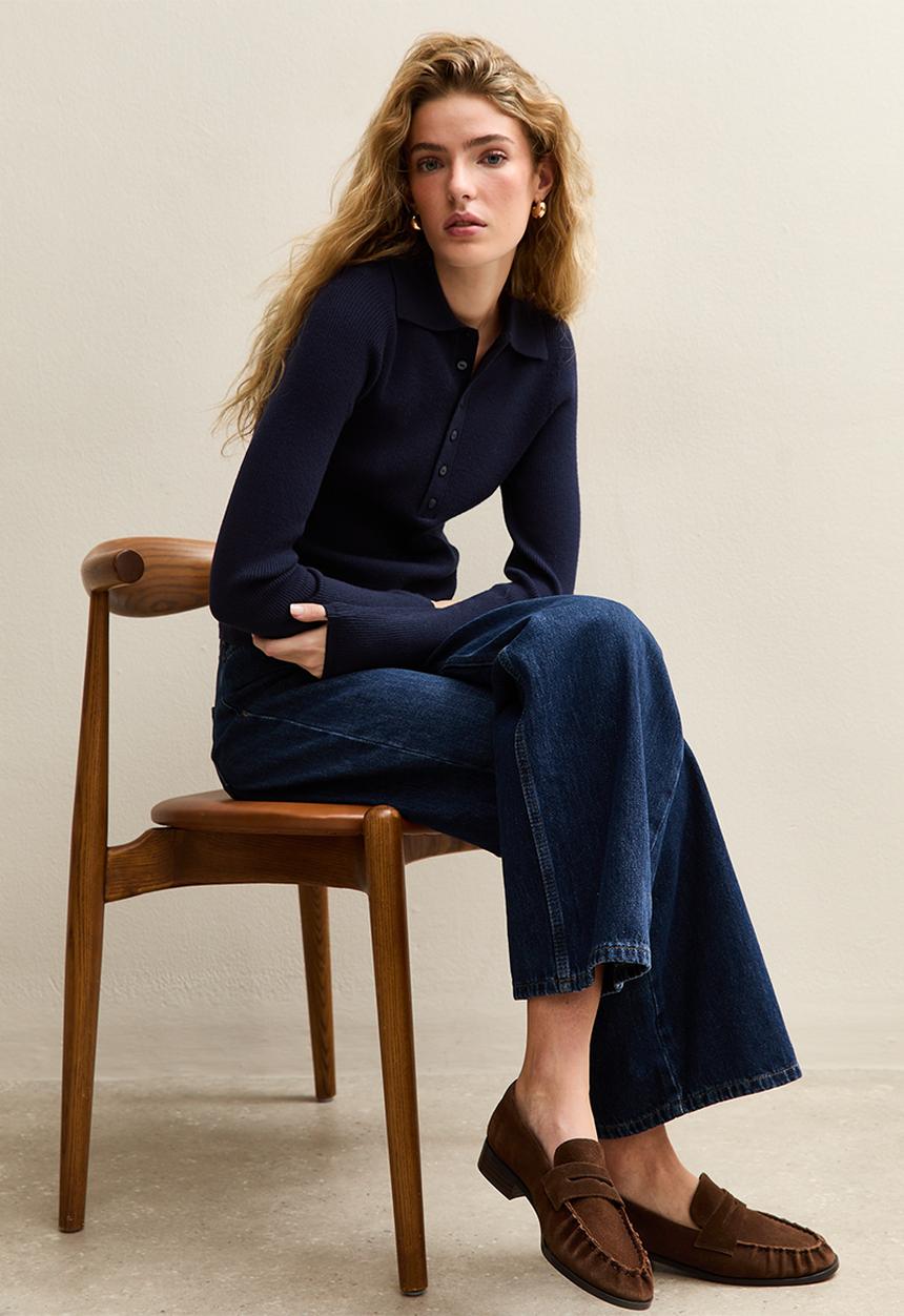 New Look - Mock shell collar henly - navy