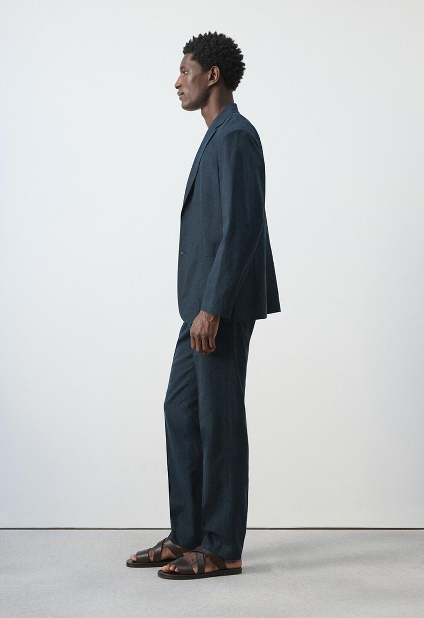MANGO - Trousers Delave - Navy