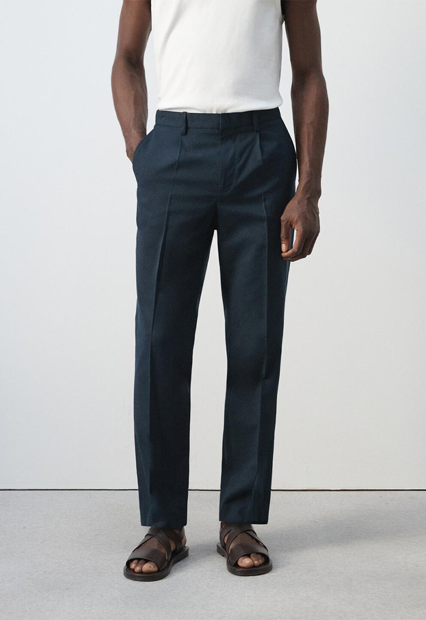 MANGO - Trousers Delave - Navy