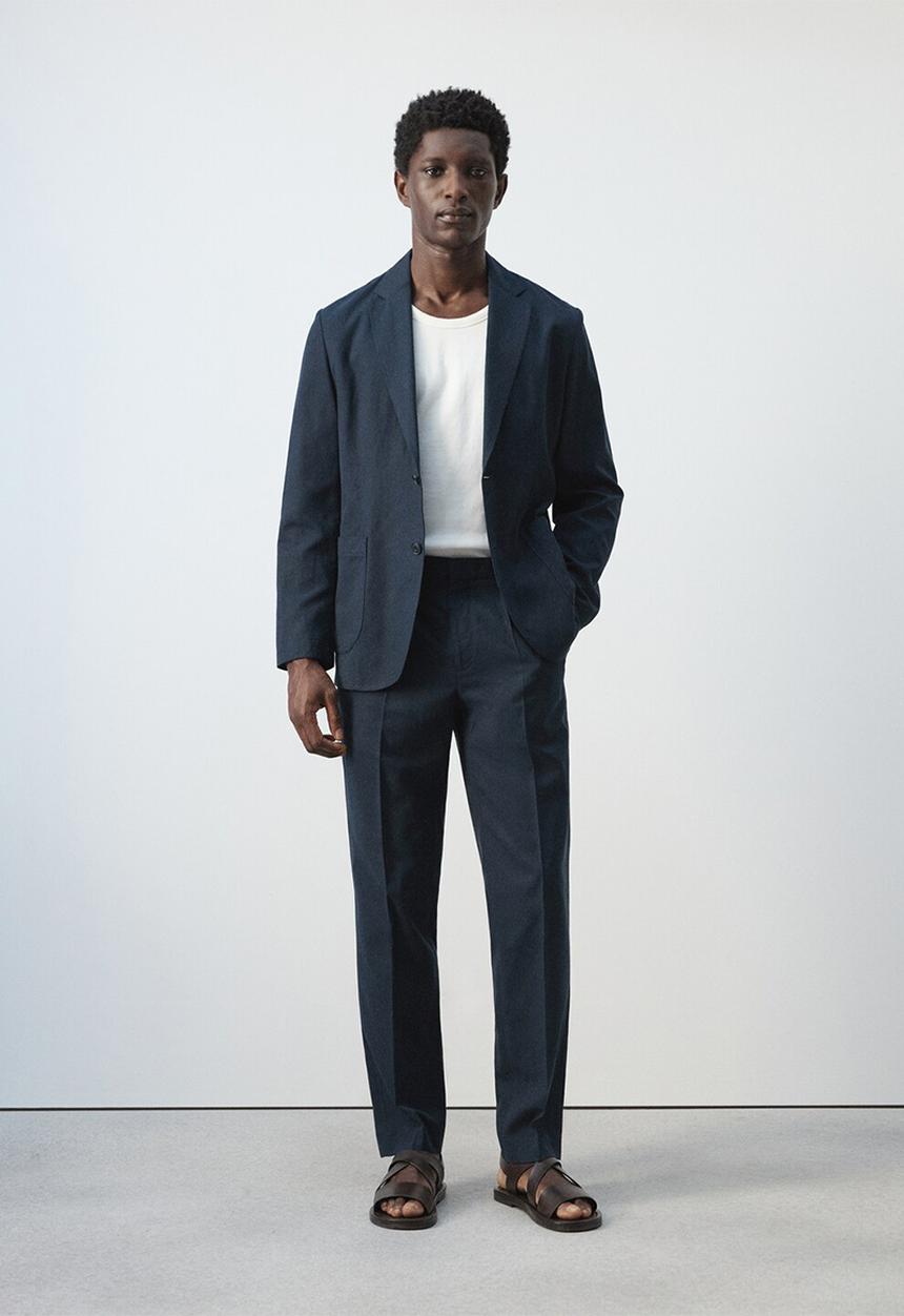 MANGO - Blazer Delave - Navy