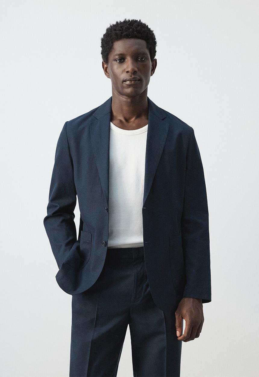 MANGO - Blazer Delave - Navy