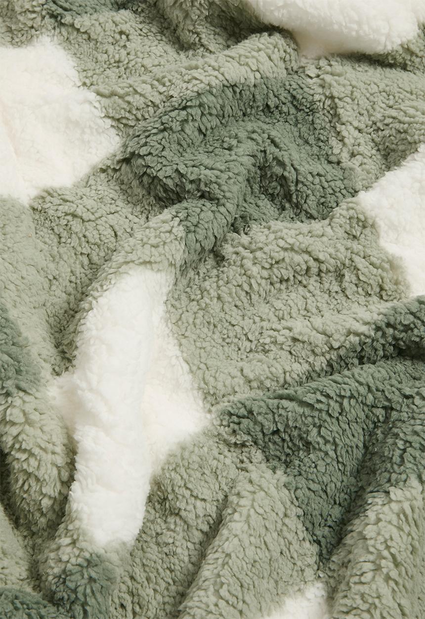 Horrockses - Scottish Check Sherpa Bed Blanket - Mistletoe
