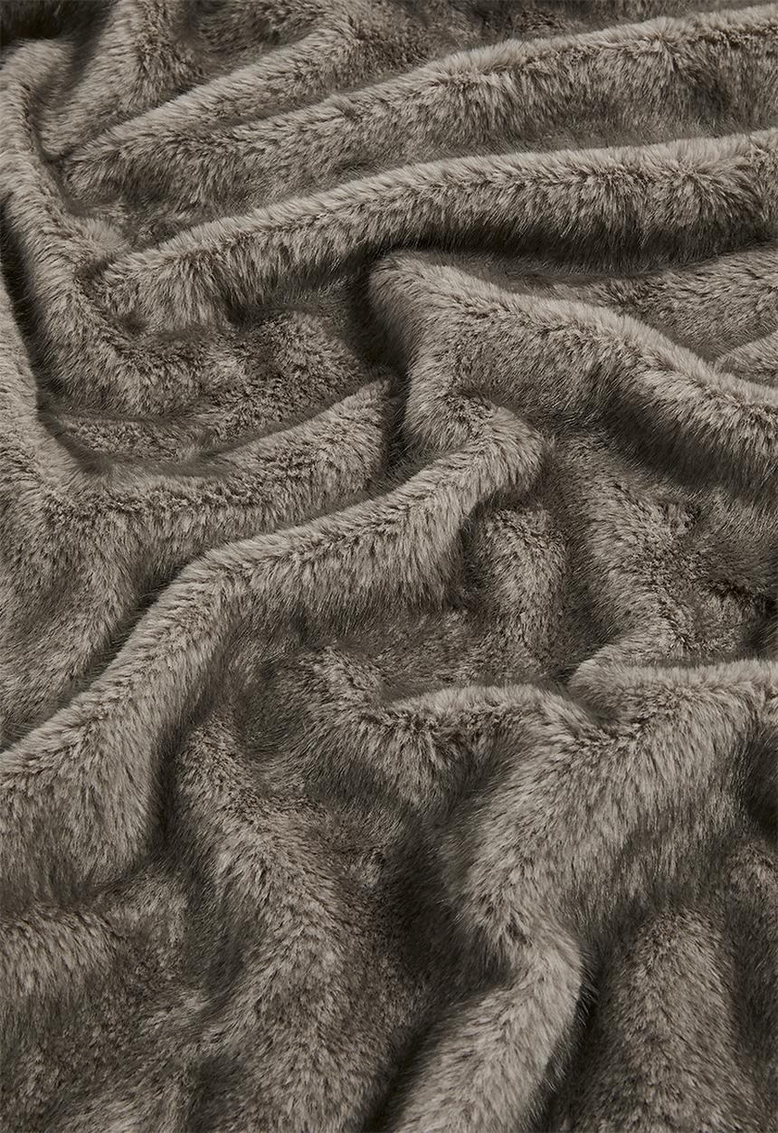 Horrockses - Rabbit Faux Fur Bed Throw - Grey