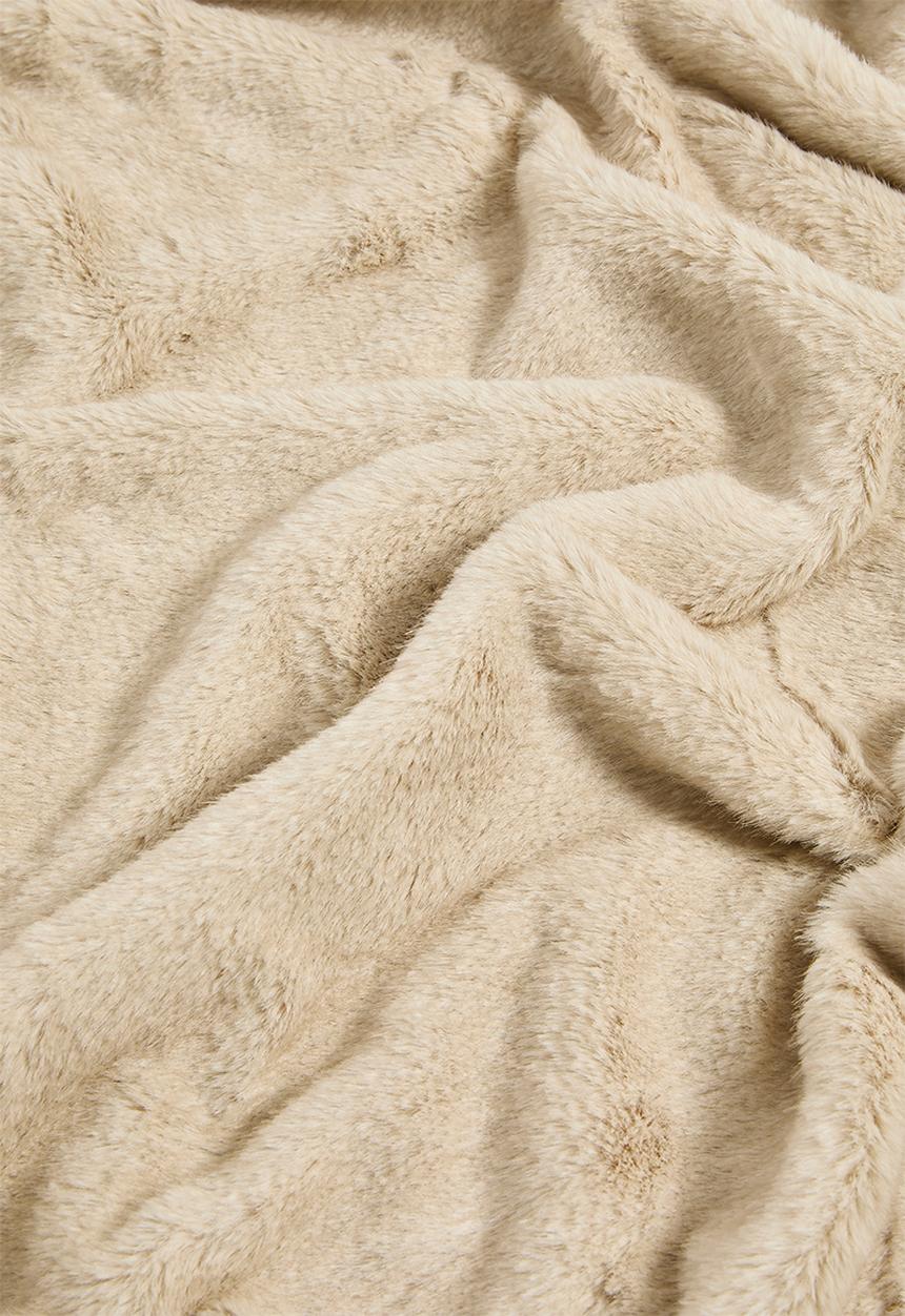 Horrockses - Rabbit Faux Fur Bed Throw - Neutral