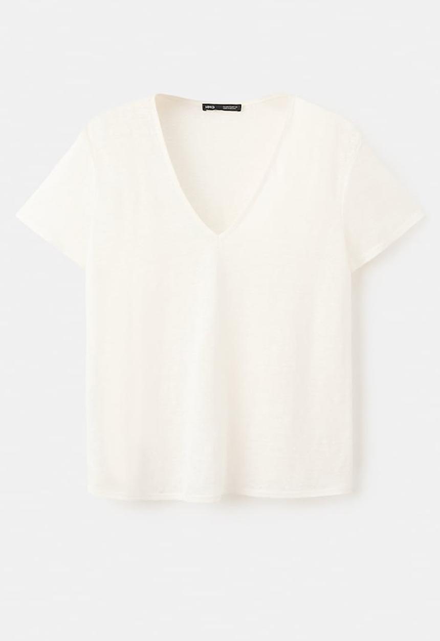 MANGO - Plus T-shirt linito - natural